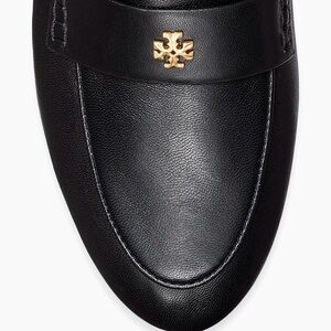 Tory Burch Black Leather Ballet Loafers with Gold Accent-8.5 Women’s